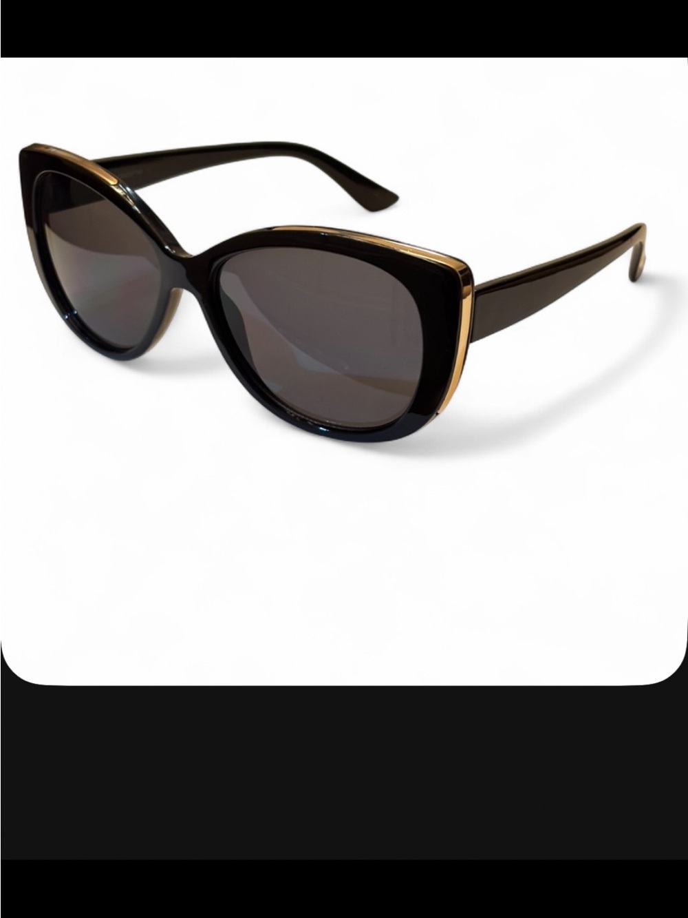 Liz Claiborne Black & Gold Cat Eye Sunglasses - Women Accessories